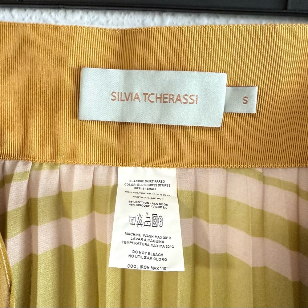 Silvia Tcherassi Striped Blanched Silkβ Midi Skirt Size S - Picture 5 of 10
